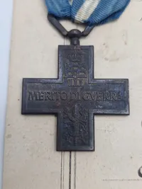 Originalt Italian Cross for War Merit med papirer