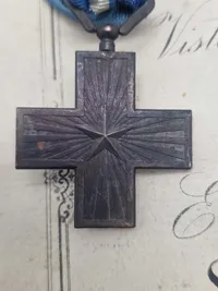 Originalt Italian Cross for War Merit med papirer