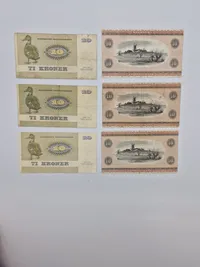 Samling danske 10 krone sedler