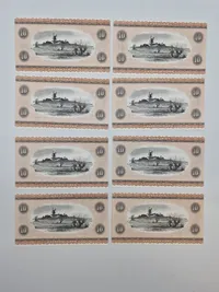 Samling Ucirkulererede danske 10 krone sedler med fortløbende numre