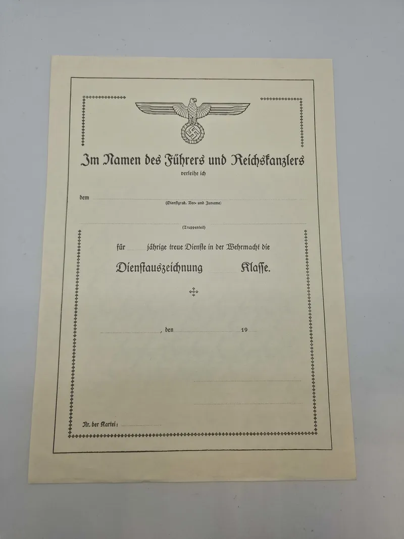 tysk urkunde - ubrugt - Postwar
