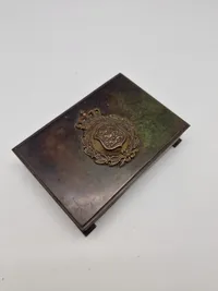 Original cigaretæske med M/23 hjelmmærke - en rigtig officersgave