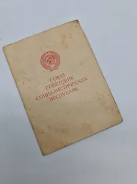 Original russisk medalje med tildelingsbevis - for deltagelse i den store fædrelandskrig