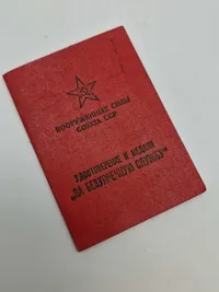 Original russisk medalje med tildelingsbevis