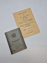 Originalt wehrpas og urkunde for sårettegn - ww2