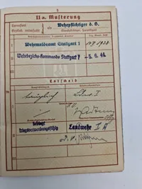 Originalt wehrpas og urkunde for sårettegn - ww2