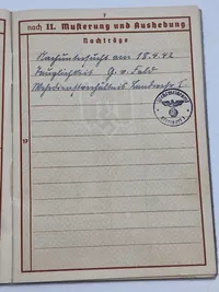 Originalt wehrpas og urkunde for sårettegn - ww2