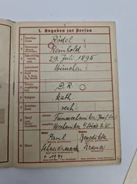 Originalt tysk wehrpas m. papir
