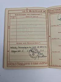 Originalt tysk wehrpas m. papir