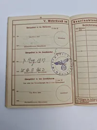 Originalt tysk wehrpas m. papir