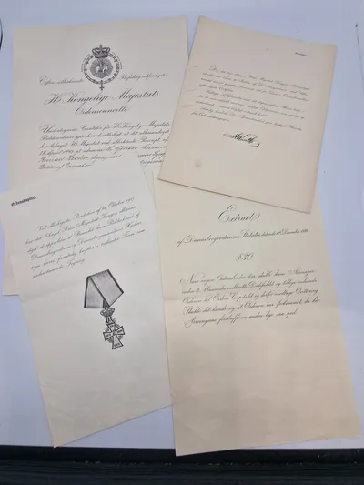 Samling originale papirer fra ordenskapitlet for ridderkorset 1943