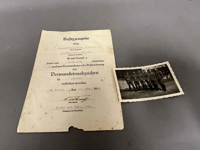 Originalt urkunde sårettegn 3 og foto
