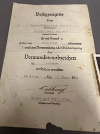 Originalt urkunde sårettegn 3 og foto