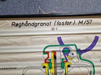 Original undervisnings plakat for røghåndgranat M/57