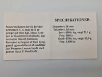 Original mindemønt af finsølv - befrielsen