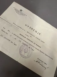 Original Jugoslavisk medalje med urkunde