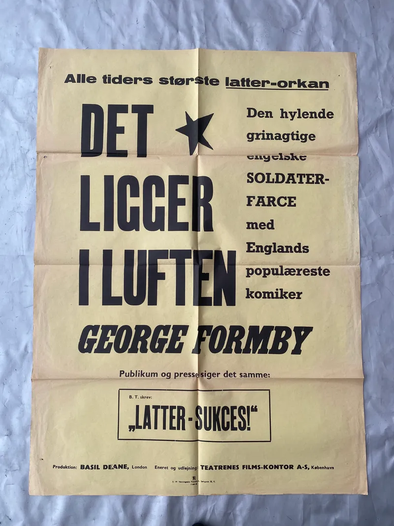 Original dansk biograf plakat fra 1950’erne - stor størrelse