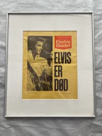 Sjælden spiseseddel med nyheden om Elvis’s død