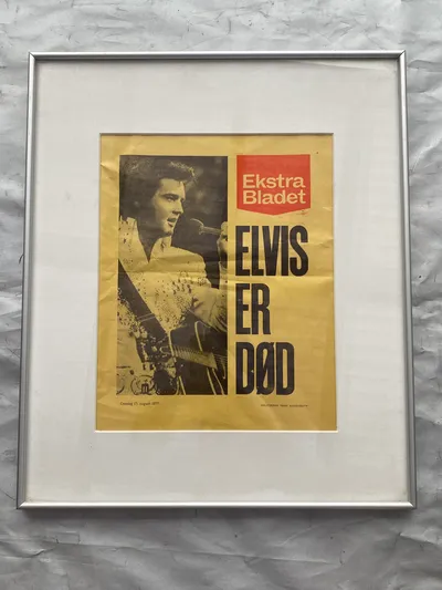 Sjælden spiseseddel med nyheden om Elvis’s død