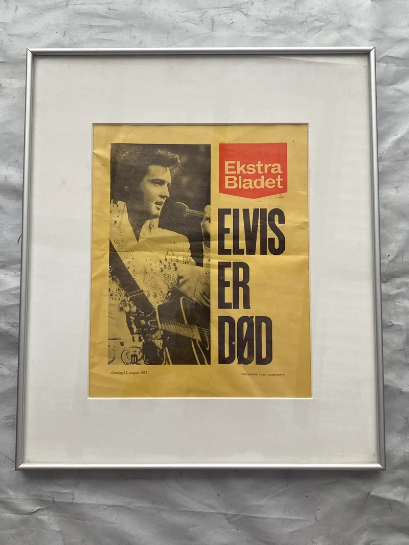 Sjælden spiseseddel med nyheden om Elvis’s død