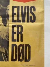 Sjælden spiseseddel med nyheden om Elvis’s død