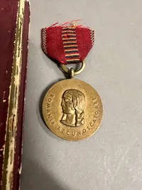 Romanian Royal Anti Communist Campaign Crusade against bolsheviks bronze medal. 1941 - 1944 med æske