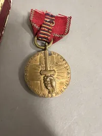 Romanian Royal Anti Communist Campaign Crusade against bolsheviks bronze medal. 1941 - 1944 med æske