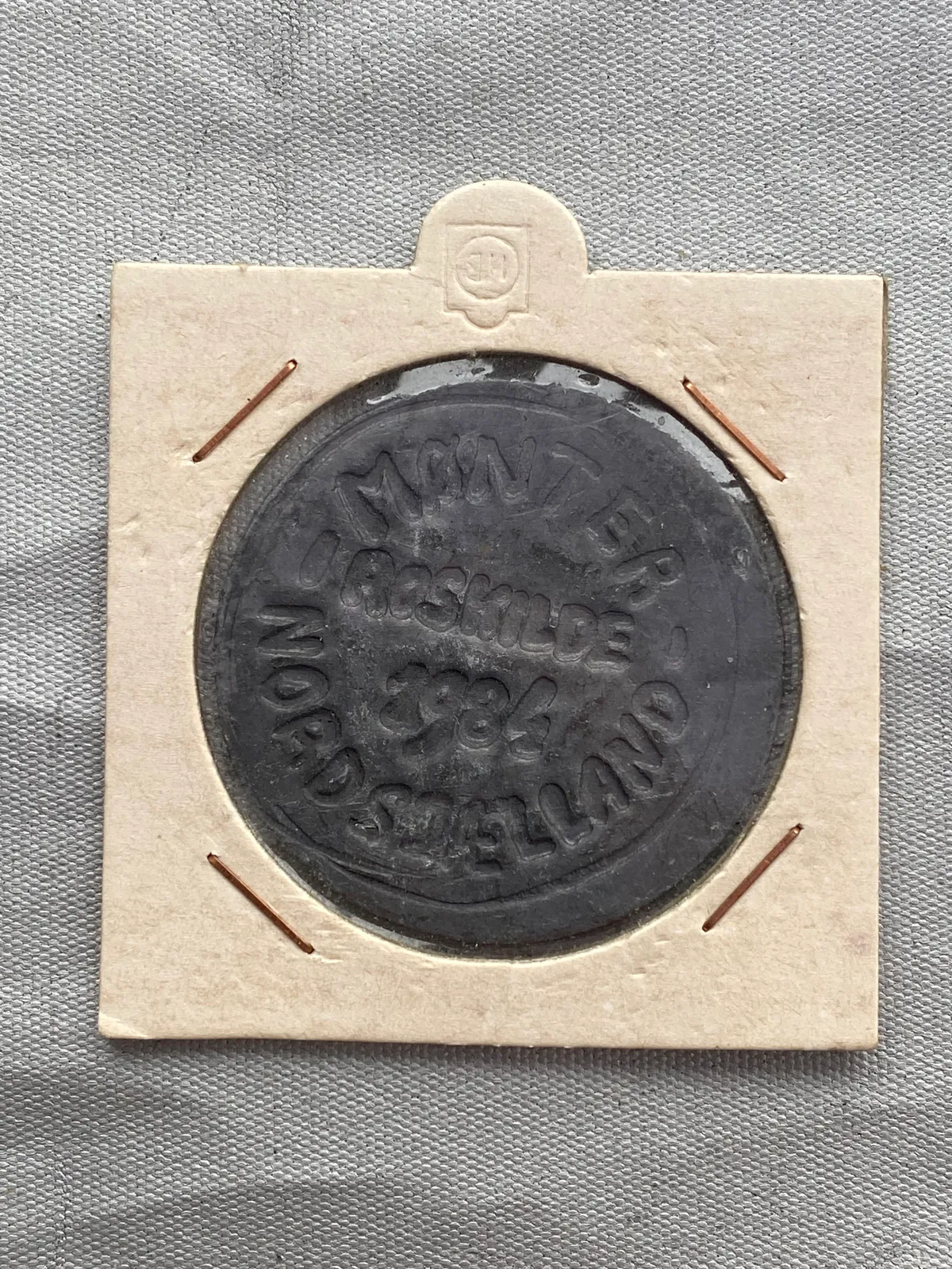 Original indgangsmønt fra møntmesse i Roskilde 1984