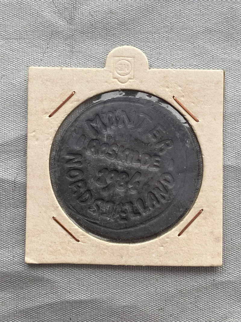 Original indgangsmønt fra møntmesse i Roskilde 1984