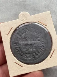 Original indgangsmønt fra møntmesse i Roskilde 1984