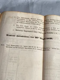 Sjælden original bog: Rescripter, Resulotioner og collegial breve - den danske krigsmagt til lands 1847-48