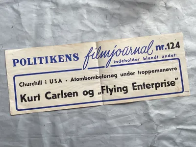 Original stor flyer/spiseseddel fra Politikken