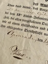 Militær indkaldelse seddel fra midt 1800 tallet - underskrevet i Aabenraa