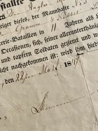 Militær indkaldelse seddel fra midt 1800 tallet - underskrevet i Aabenraa