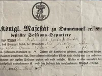 Militær indkaldelse seddel fra midt 1800 tallet - underskrevet i Aabenraa