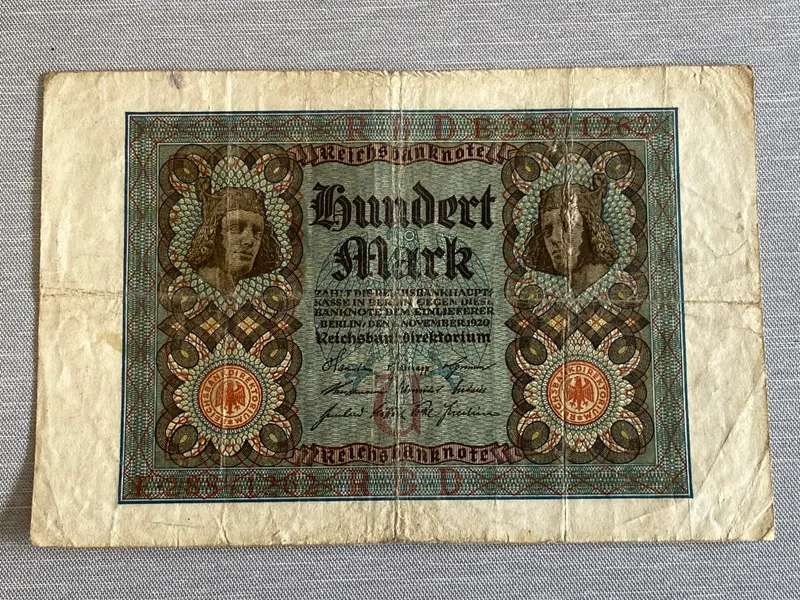 Original tysk pengeseddel fra 1920’erne
