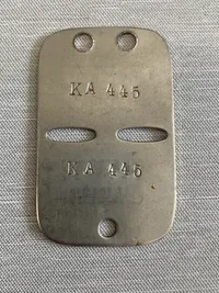 Original dansk
marine id disk - oprindeligt fra den danske brigade, men genbrugt i marinen