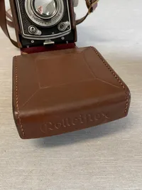 Originalt stort Rolleiflex kamera fra 1940’erne med taske