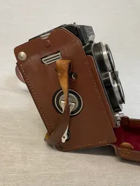 Originalt stort Rolleiflex kamera fra 1940’erne med taske