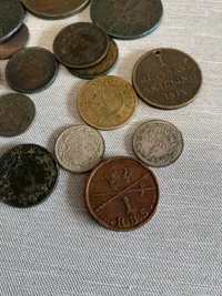 Lot originale danske skillingsmønter - flere af sølv