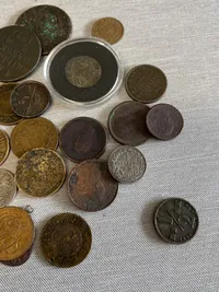Lot originale danske skillingsmønter - flere af sølv