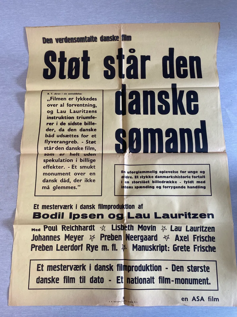 Stor original dansk biograf plakat fra 1950’erne