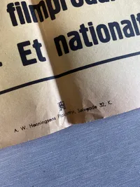 Stor original dansk biograf plakat fra 1950’erne