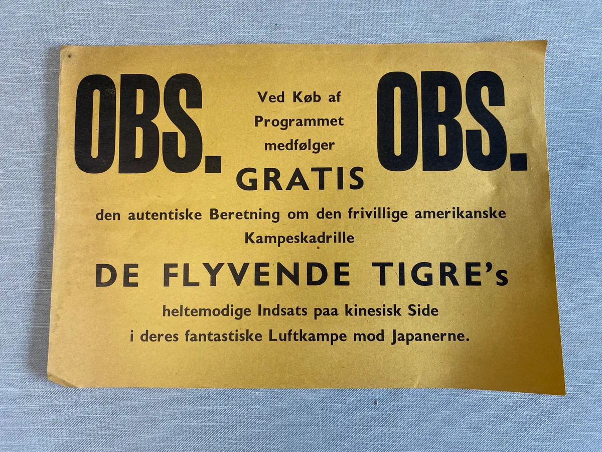 Original biograf flyer fra 1950’erne
