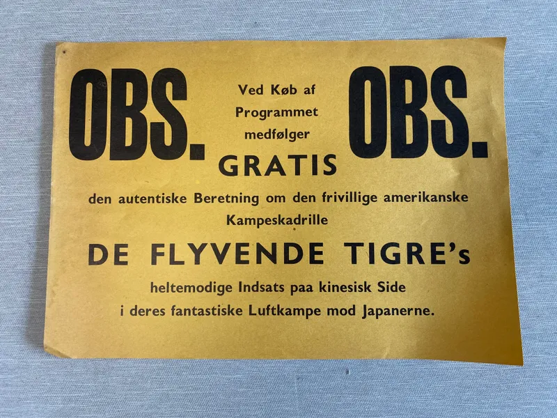 Original biograf flyer fra 1950’erne