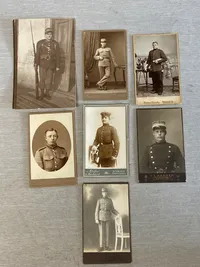 Samling originale danske militære visitkort fotos