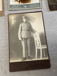 Samling originale danske militære visitkort fotos