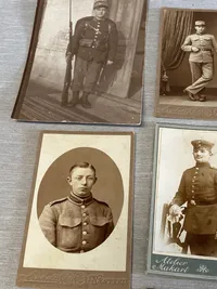 Samling originale danske militære visitkort fotos