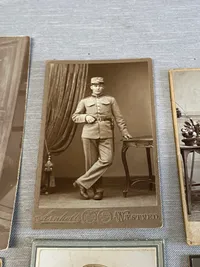 Samling originale danske militære visitkort fotos