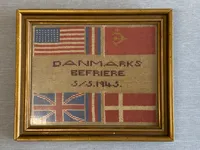Originalt broderi fra befrielsen 1945